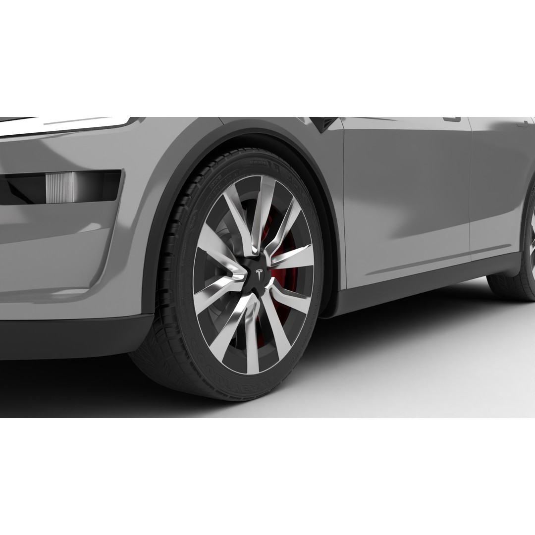 Tesla Model Y 3D Model – High Poly Rigged Asset, FBX, Blender - View 9