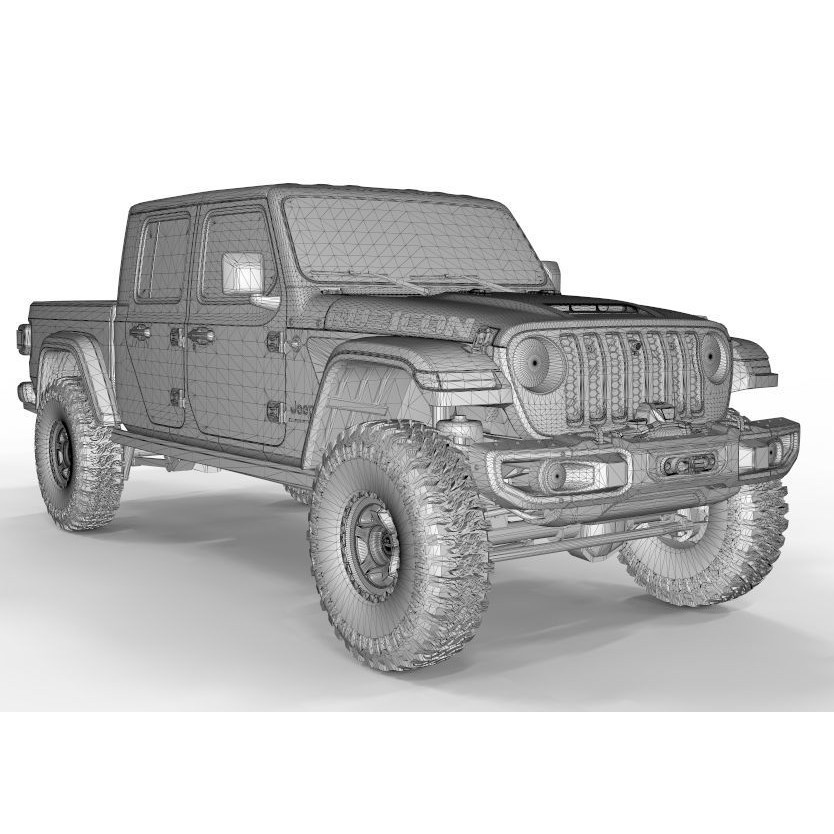 Jeep Gladiator 2021 Pro Edition 3D Model – High Poly Offroad Asset, FBX, OBJ, Blender - View 11