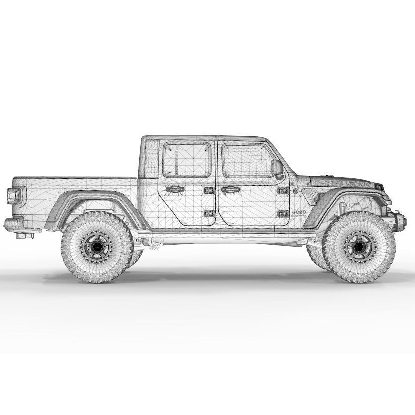 Jeep Gladiator 2021 Pro Edition 3D Model – High Poly Offroad Asset, FBX, OBJ, Blender - View 16