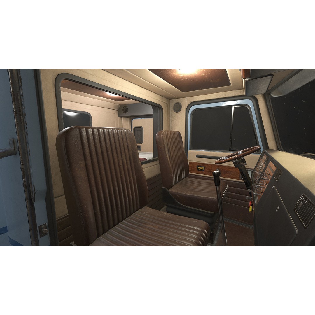 Flat Top Semi Truck 3D Model – Low Poly Car Carrier Trailer, FBX - View 11