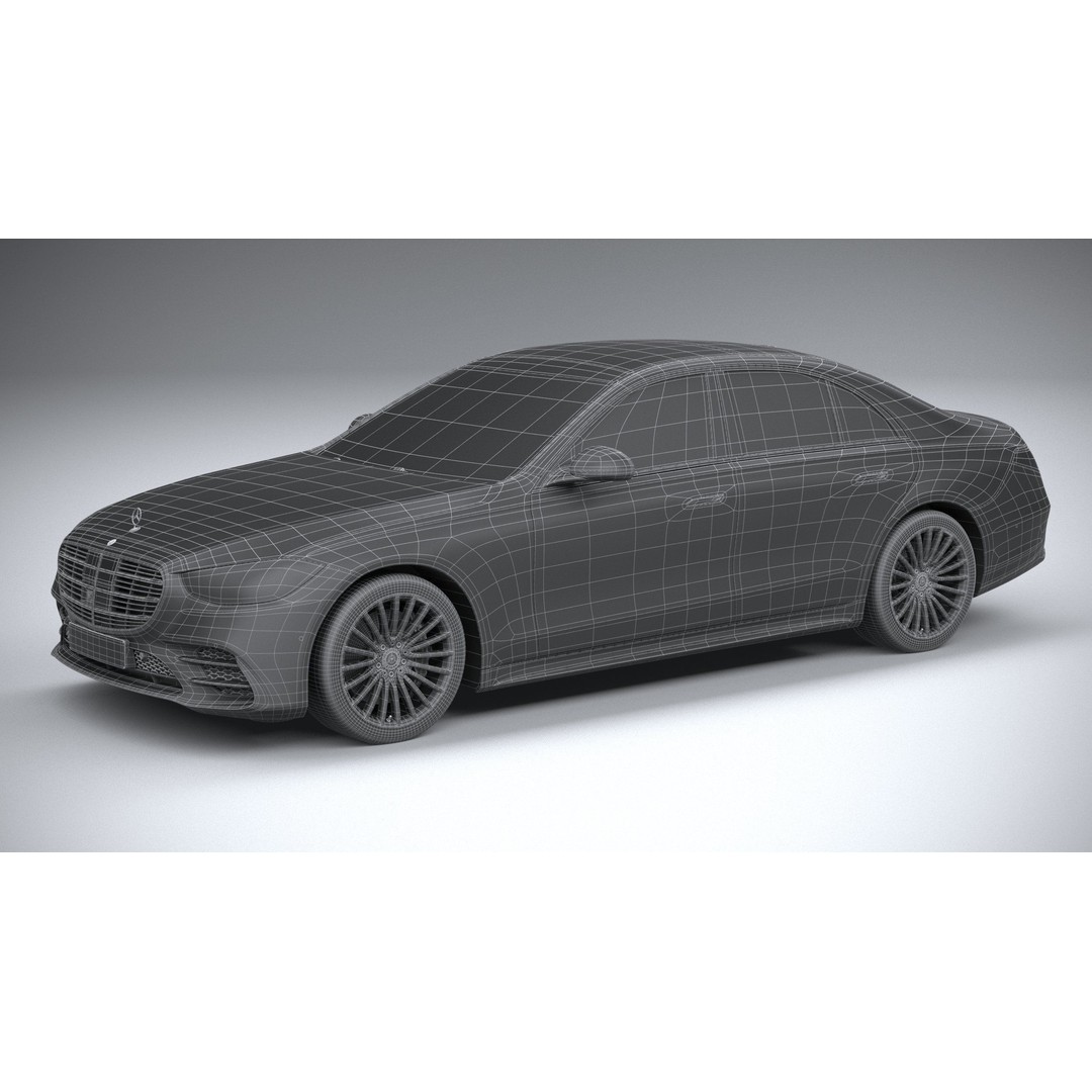 Mercedes-Benz S-Class AMG 2021 3D Model – High Poly Luxury Car, FBX, OBJ - View 34