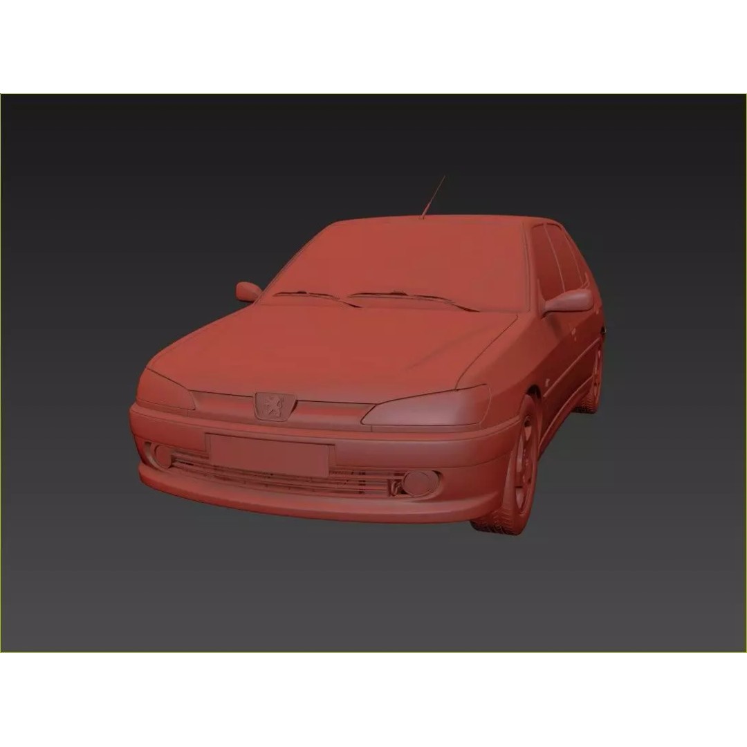 Peugeot 306 Mk2 Hatchback 3D Model – High Poly Game Asset, FBX, OBJ - View 12
