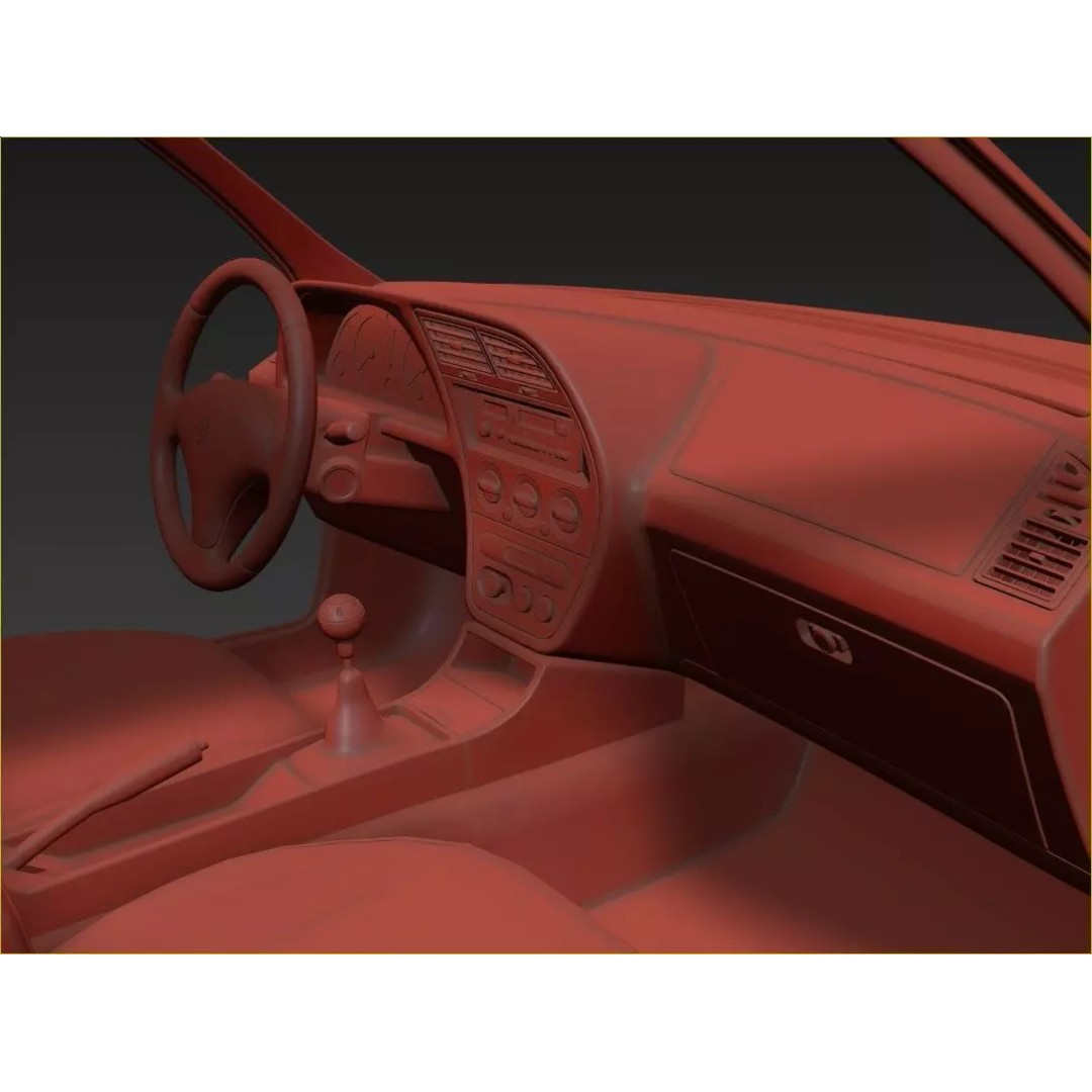 Peugeot 306 Mk2 Hatchback 3D Model – High Poly Game Asset, FBX, OBJ - View 14