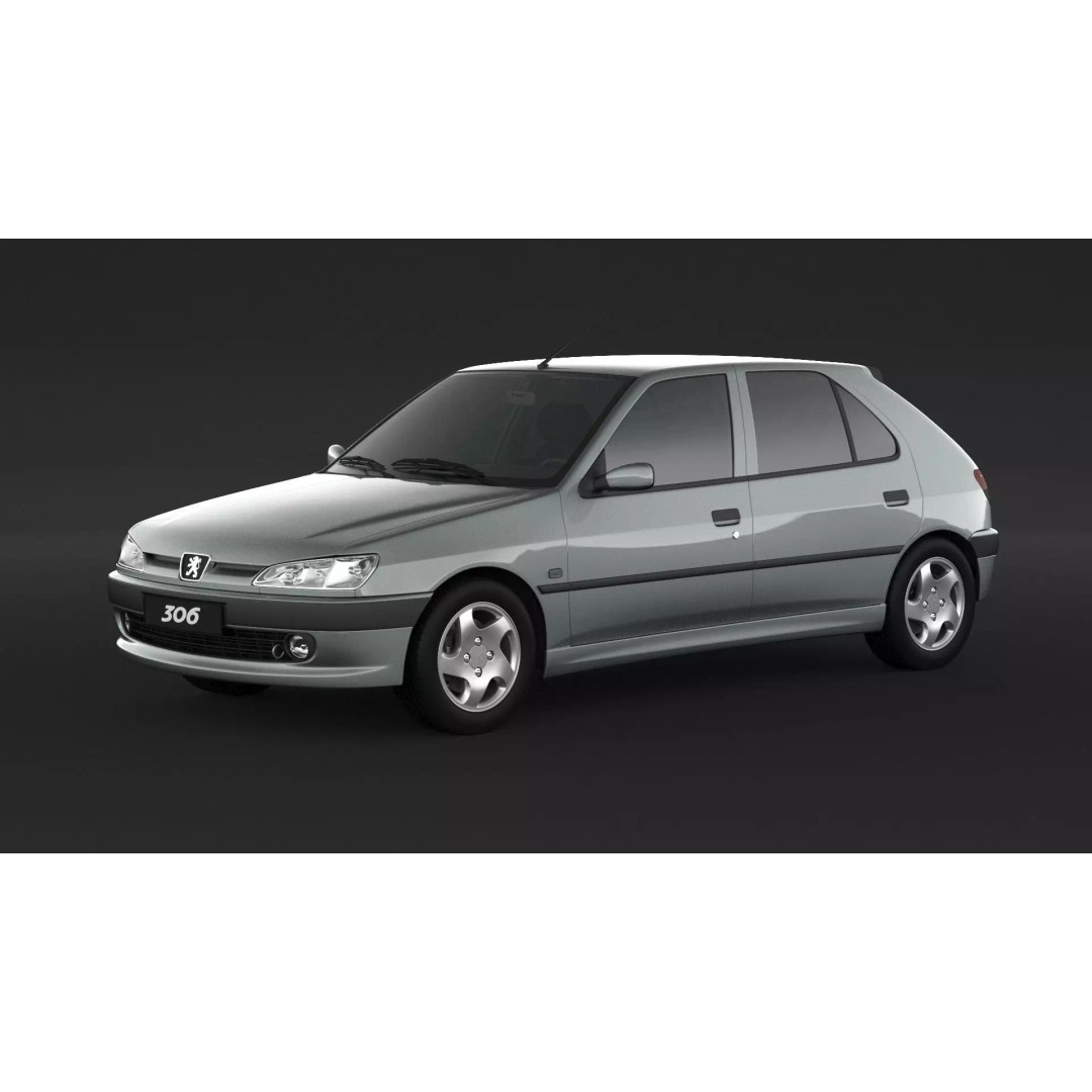 Peugeot 306 Mk2 Hatchback 3D Model – High Poly Game Asset, FBX, OBJ - View 2
