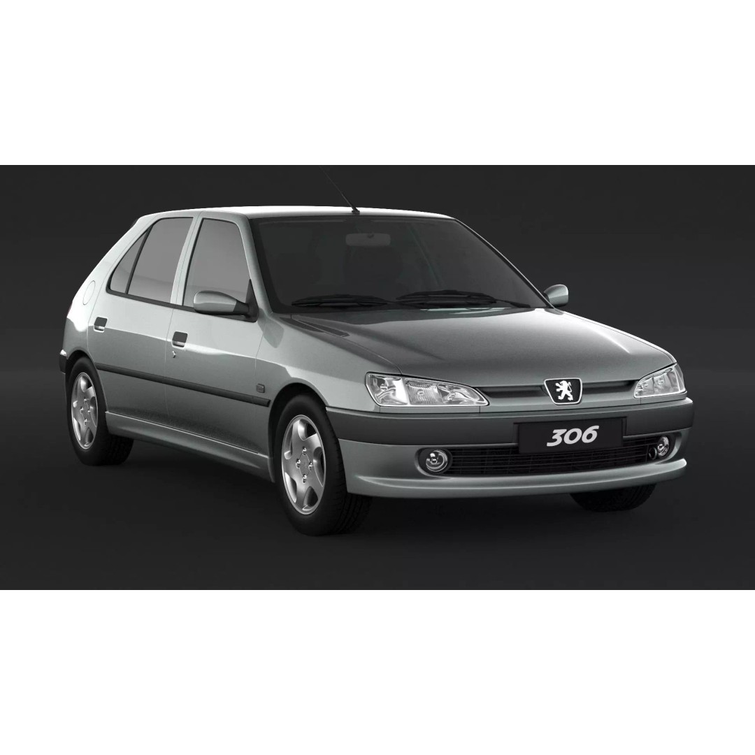 Peugeot 306 Mk2 Hatchback 3D Model – High Poly Game Asset, FBX, OBJ - View 4