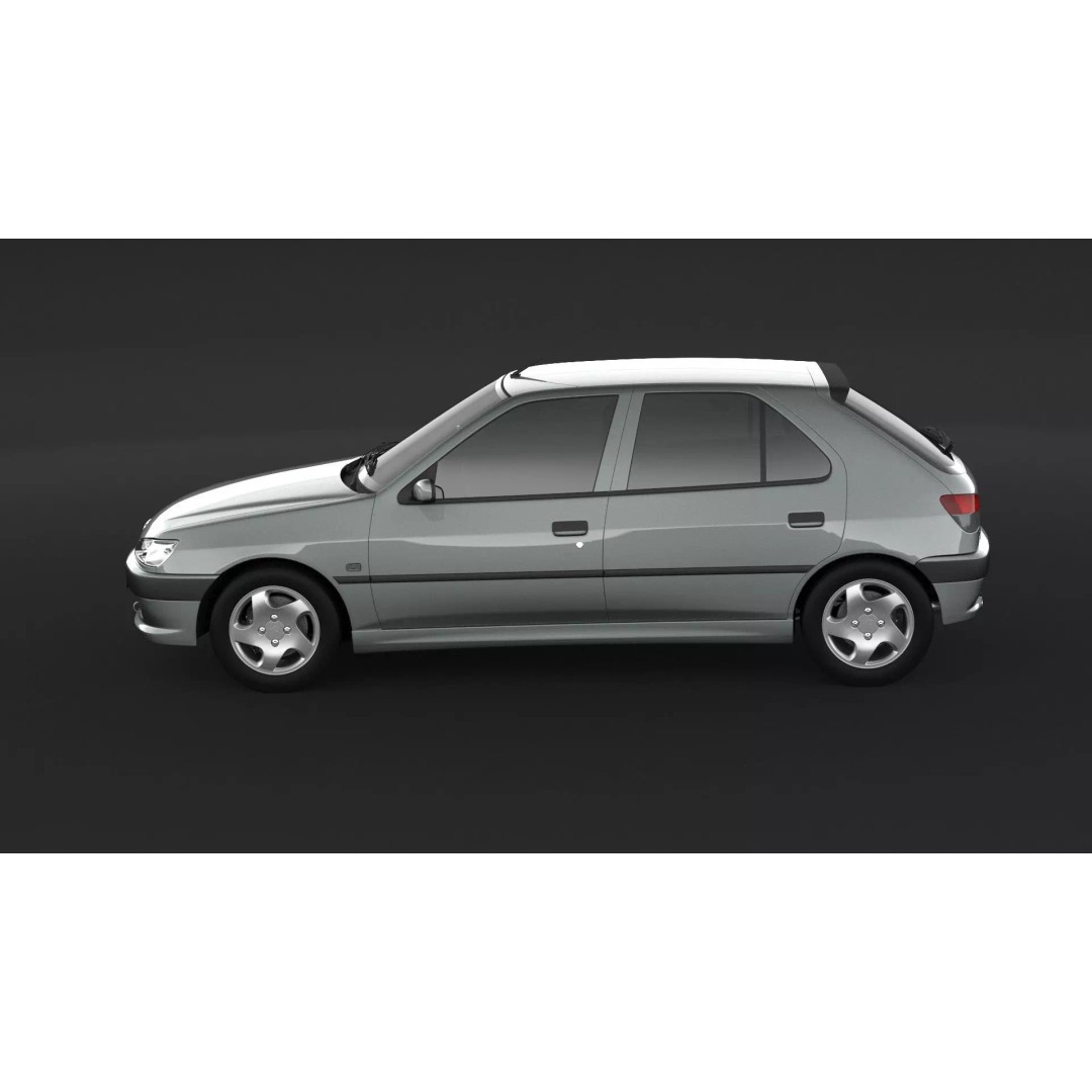 Peugeot 306 Mk2 Hatchback 3D Model – High Poly Game Asset, FBX, OBJ - View 6