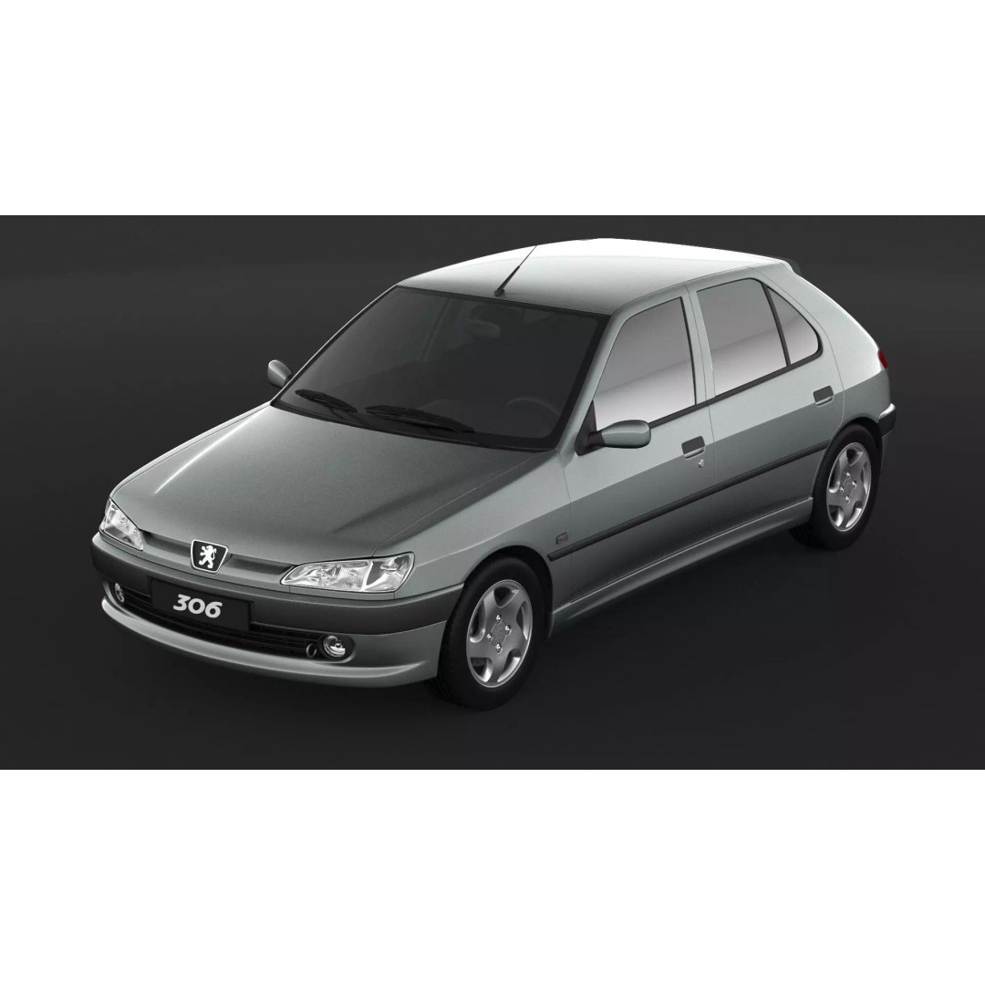 Peugeot 306 Mk2 Hatchback 3D Model – High Poly Game Asset, FBX, OBJ - View 7