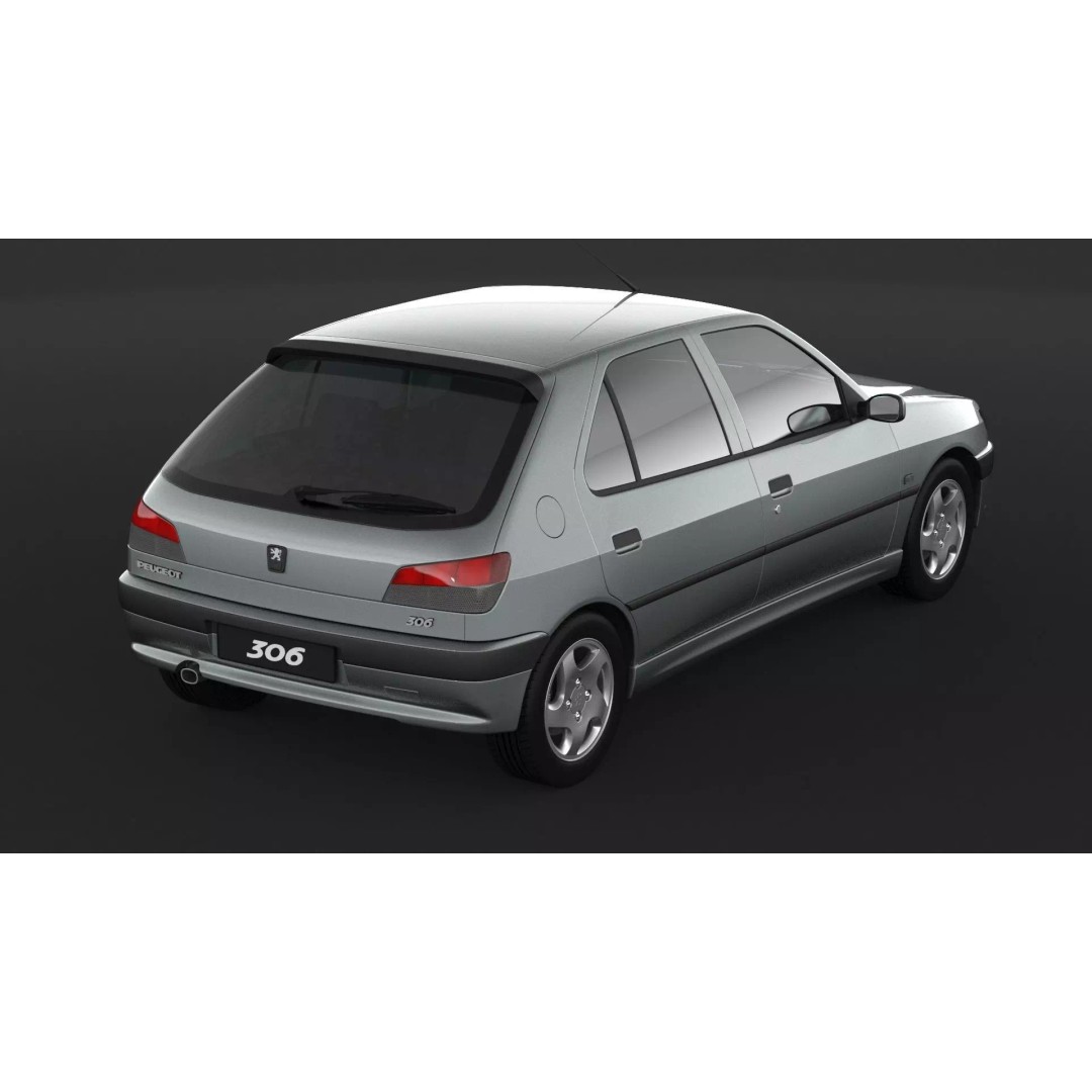 Peugeot 306 Mk2 Hatchback 3D Model – High Poly Game Asset, FBX, OBJ - View 8