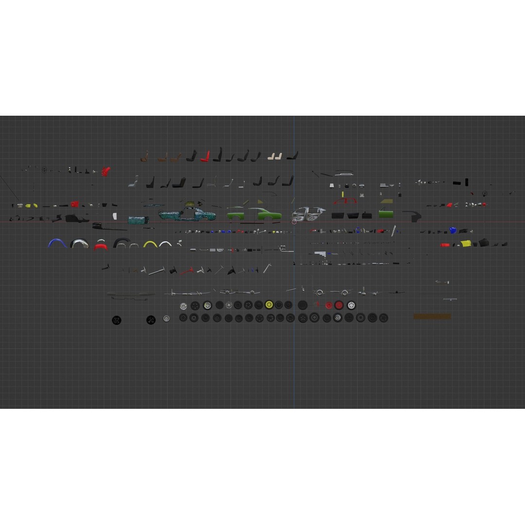 Vehicle Kitbash 3D Model – Versatile Parts Pack for Game Assets - View 4