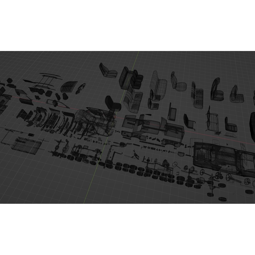 Vehicle Kitbash 3D Model – Versatile Parts Pack for Game Assets - View 5