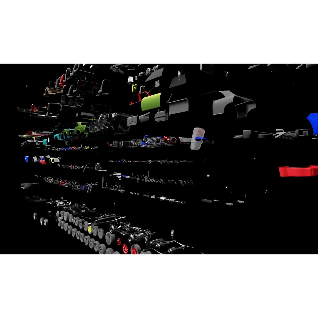 Vehicle Kitbash 3D Model – Versatile Parts Pack for Game Assets - View 6