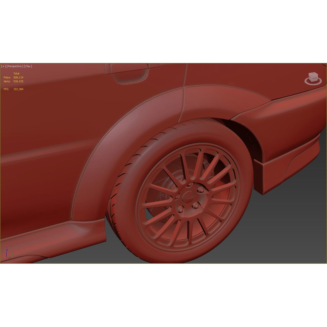 Mitsubishi Lancer Evolution 6 3D Model – High Poly Game Asset, FBX, OBJ