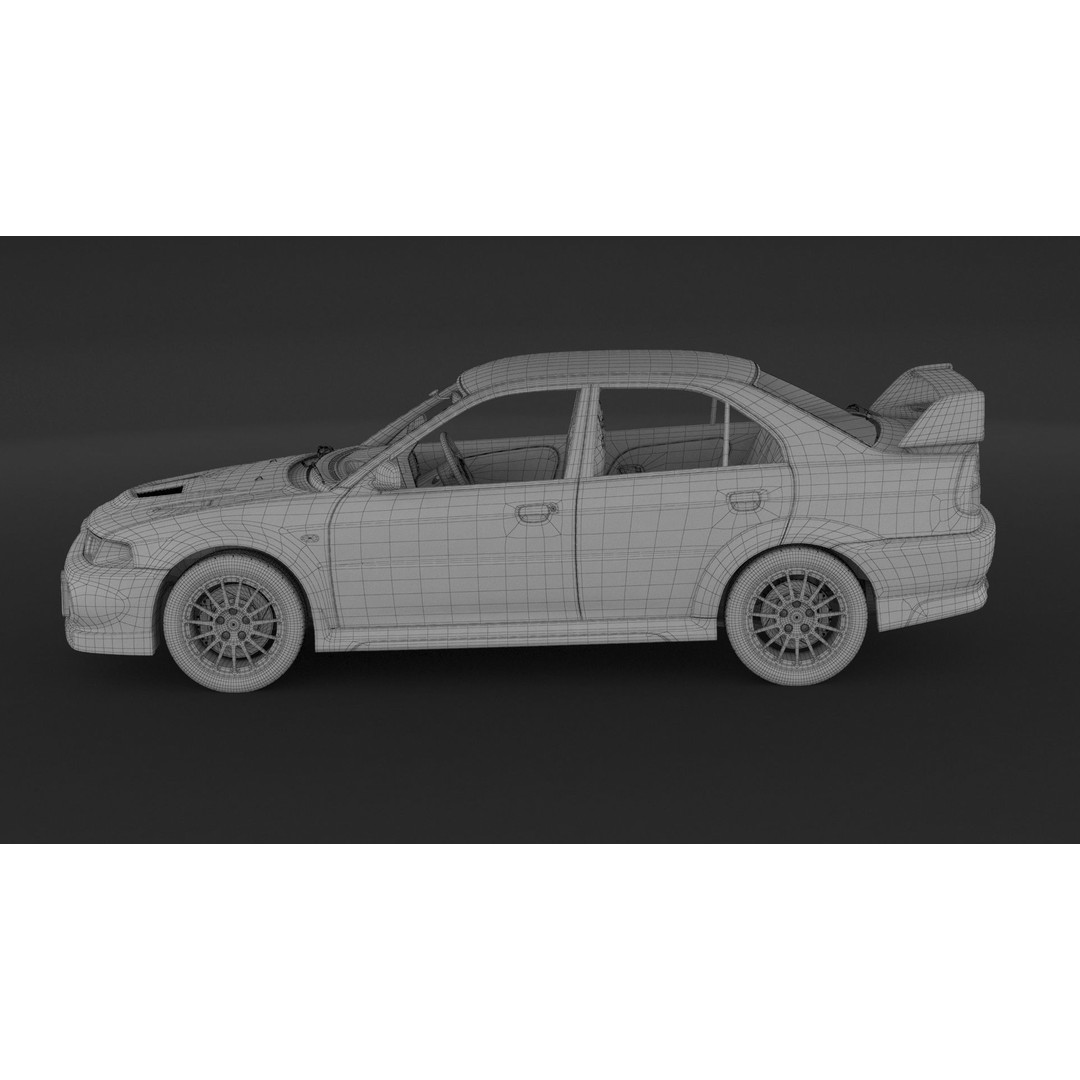 Mitsubishi Lancer Evolution 6 3D Model – High Poly Game Asset, FBX, OBJ - View 11