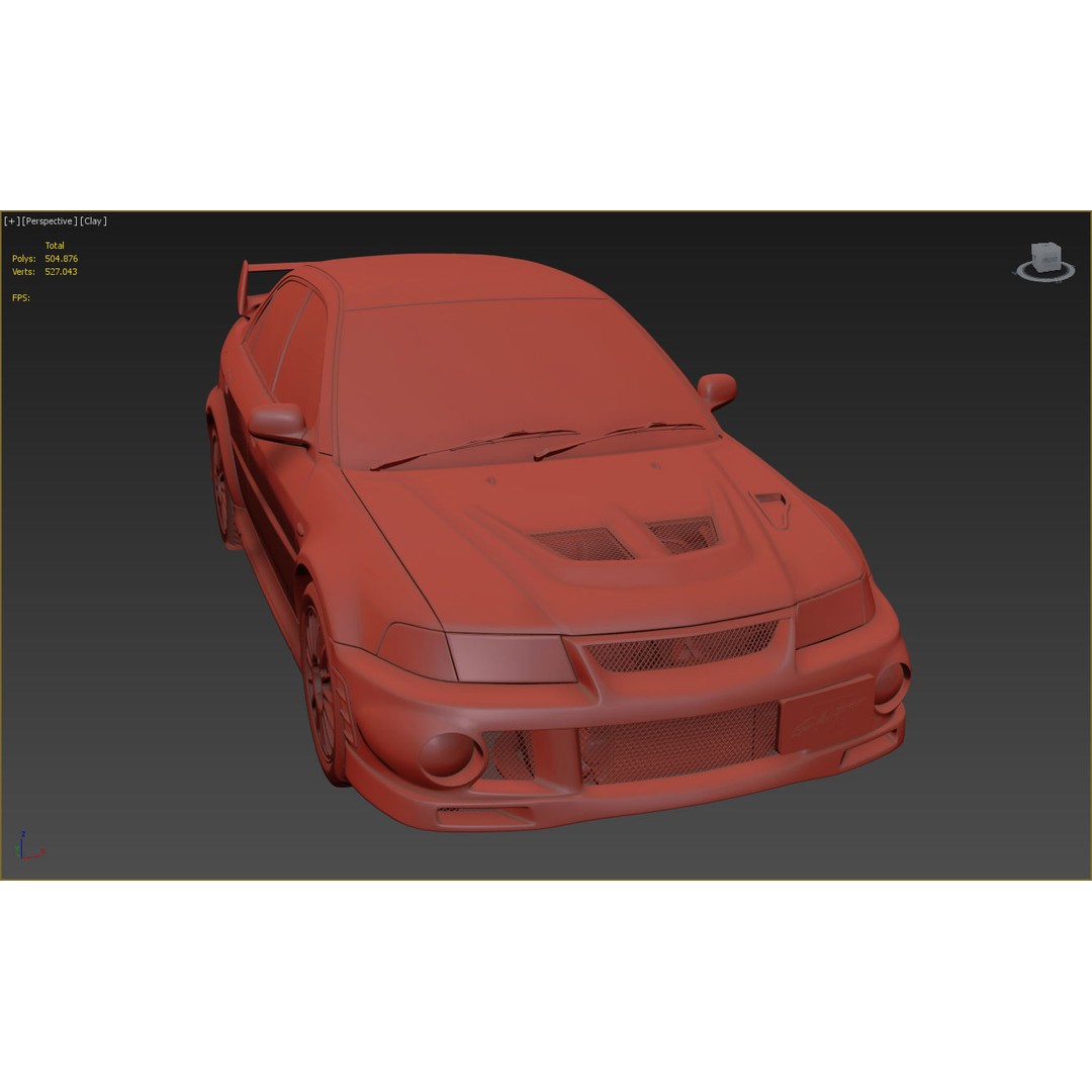 Mitsubishi Lancer Evolution 6 3D Model – High Poly Game Asset, FBX, OBJ - View 12