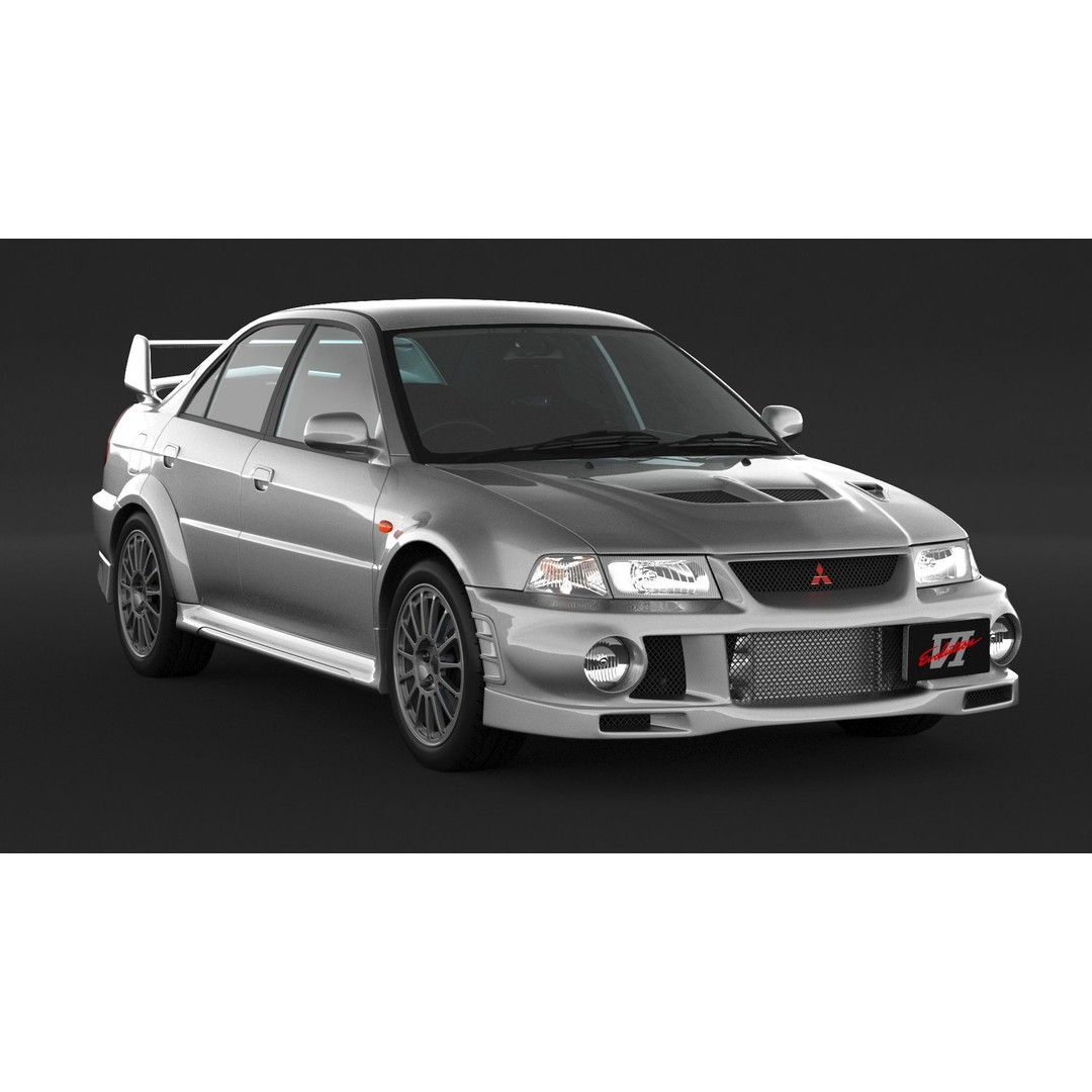 Mitsubishi Lancer Evolution 6 3D Model – High Poly Game Asset, FBX, OBJ - View 4