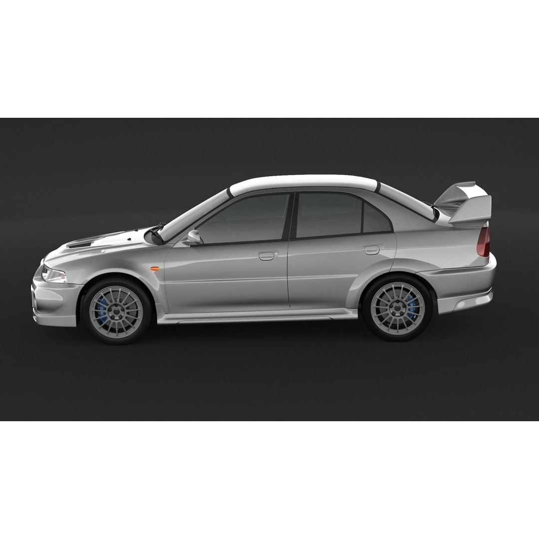 Mitsubishi Lancer Evolution 6 3D Model – High Poly Game Asset, FBX, OBJ - View 6