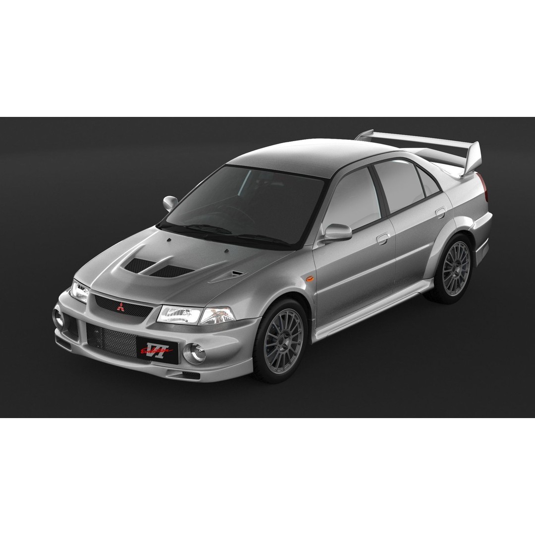 Mitsubishi Lancer Evolution 6 3D Model – High Poly Game Asset, FBX, OBJ - View 7