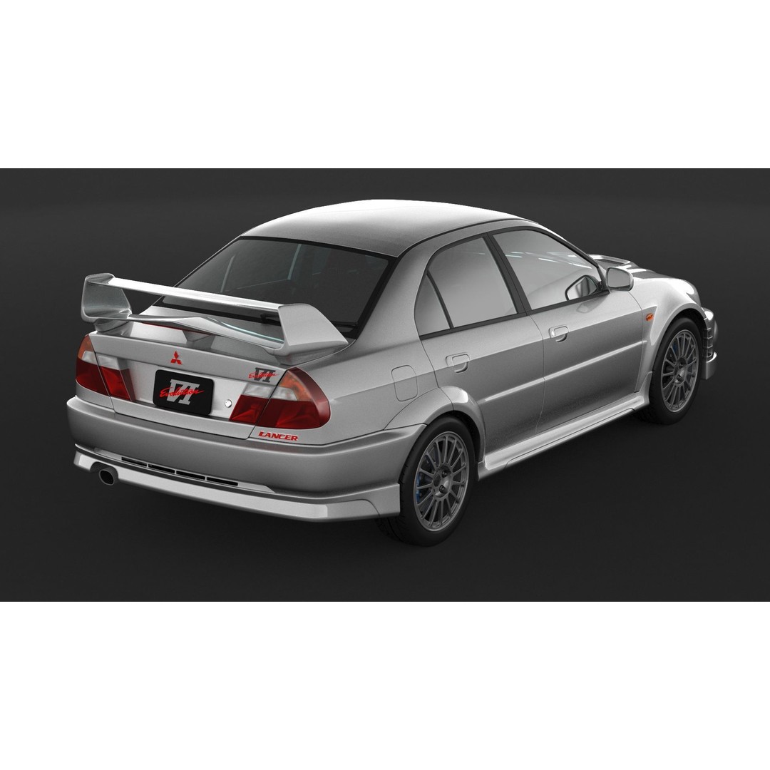 Mitsubishi Lancer Evolution 6 3D Model – High Poly Game Asset, FBX, OBJ - View 8