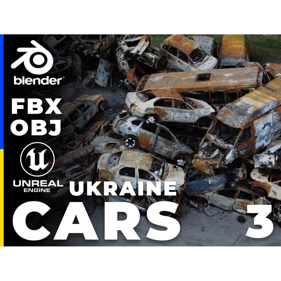 Ukraine Car 3D Model – Low Poly Scanned Vehicles, FBX, Blender - View 2