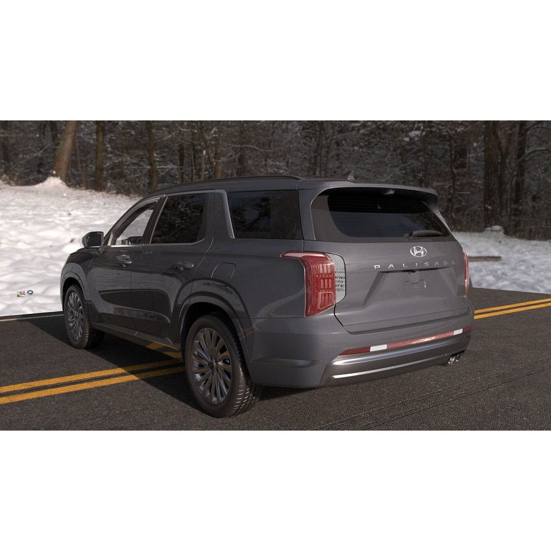 Hyundai Palisade 2024 3D Model – Hyper Real Rigged Low-Poly Asset - View 14