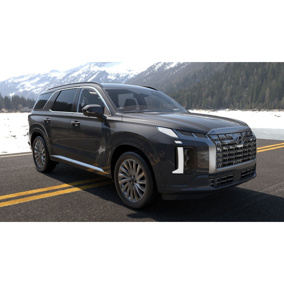 Hyundai Palisade 2024 3D Model – Hyper Real Rigged Low-Poly Asset - View 17