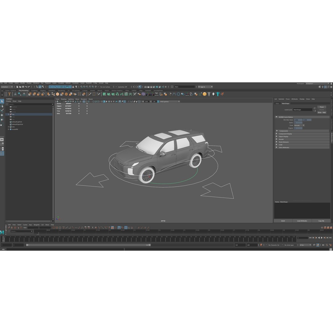 Hyundai Palisade 2024 3D Model – Hyper Real Rigged Low-Poly Asset - View 20