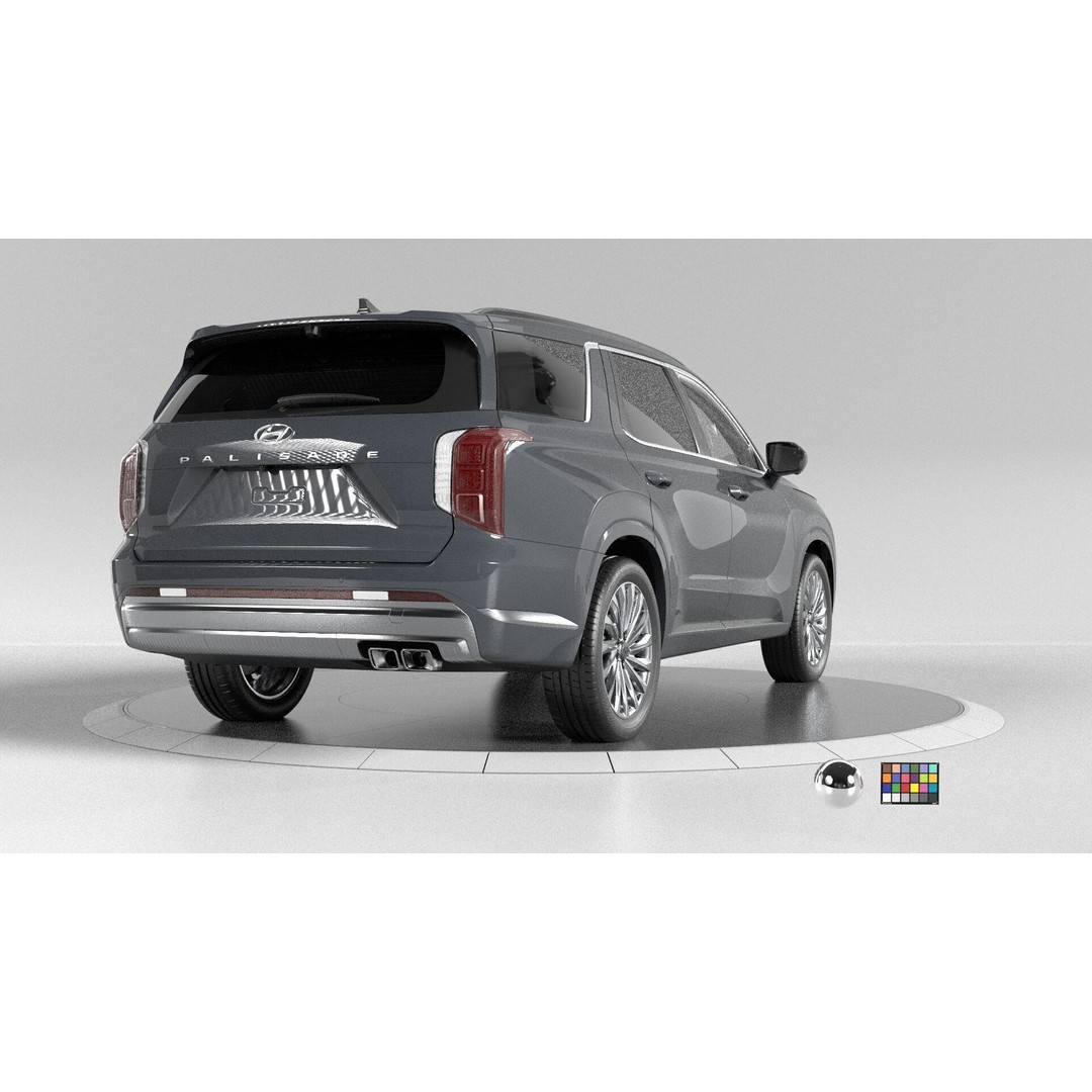 Hyundai Palisade 2024 3D Model – Hyper Real Rigged Low-Poly Asset - View 4