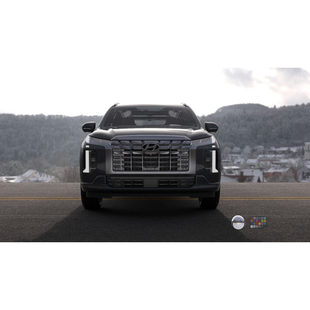Hyundai Palisade 2024 3D Model – Hyper Real Rigged Low-Poly Asset - View 5
