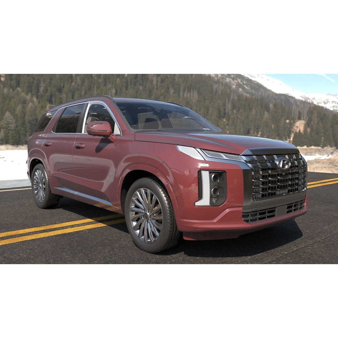 Hyundai Palisade 2024 3D Model – Hyper Real Rigged Low-Poly Asset - View 6
