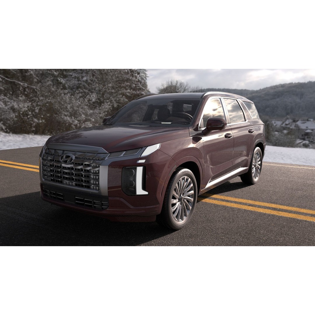 Hyundai Palisade 2024 3D Model – Hyper Real Rigged Low-Poly Asset - View 8