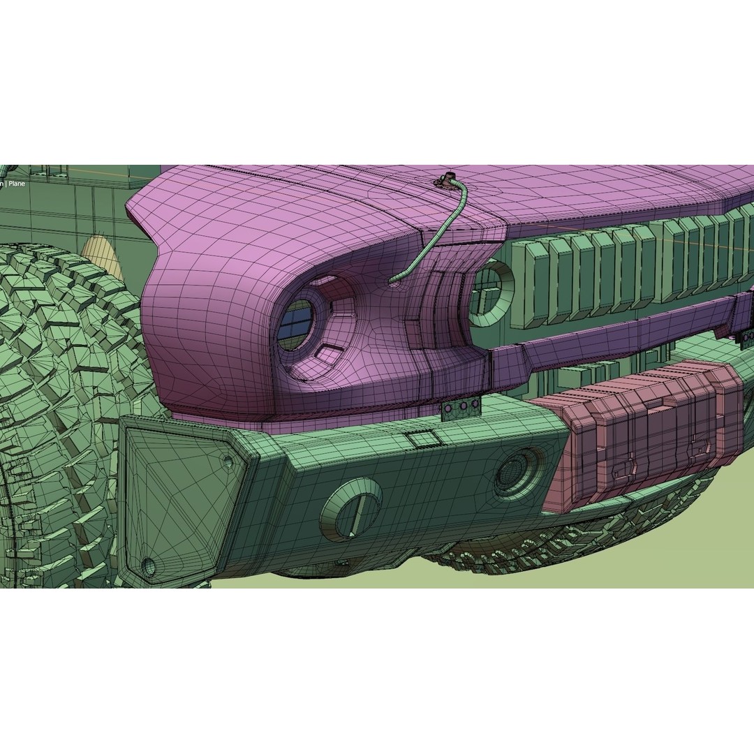 Cyberpunk Mustang 3D Model – Low Poly Concept Car with PBR Textures