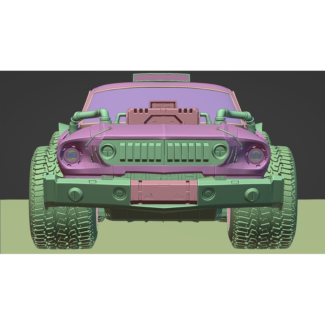 Cyberpunk Mustang 3D Model – Low Poly Concept Car with PBR Textures - View 23