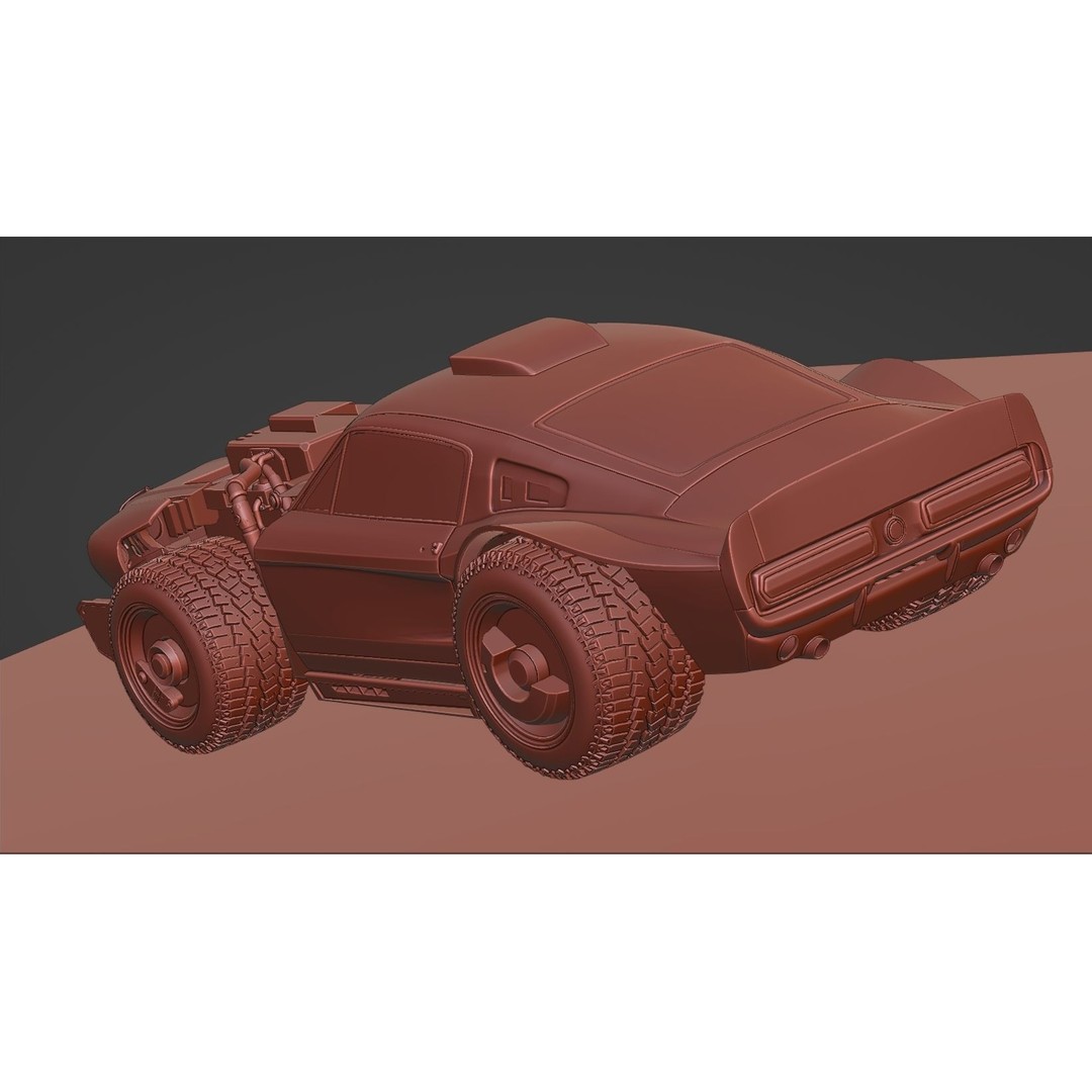 Cyberpunk Mustang 3D Model – Low Poly Concept Car with PBR Textures - View 27