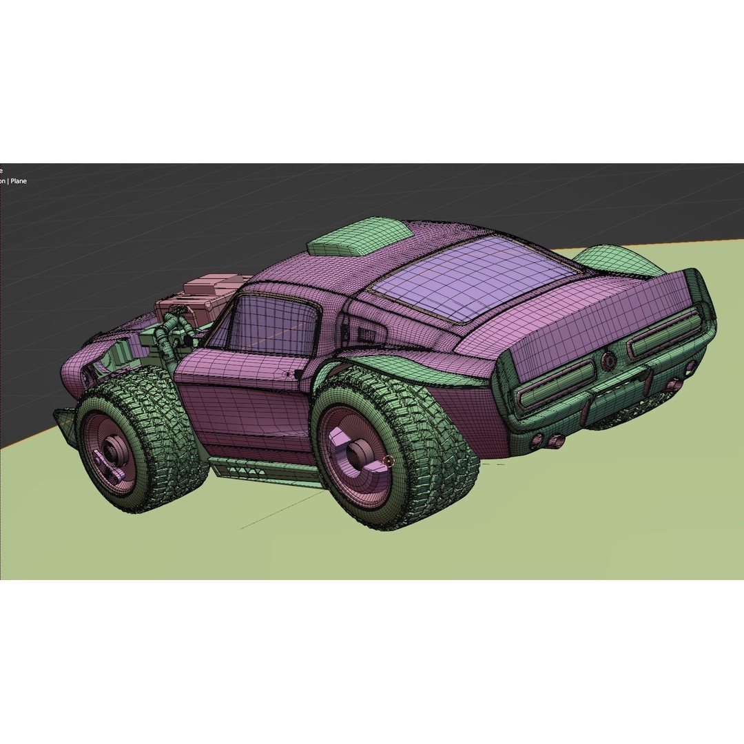 Cyberpunk Mustang 3D Model – Low Poly Concept Car with PBR Textures - View 29