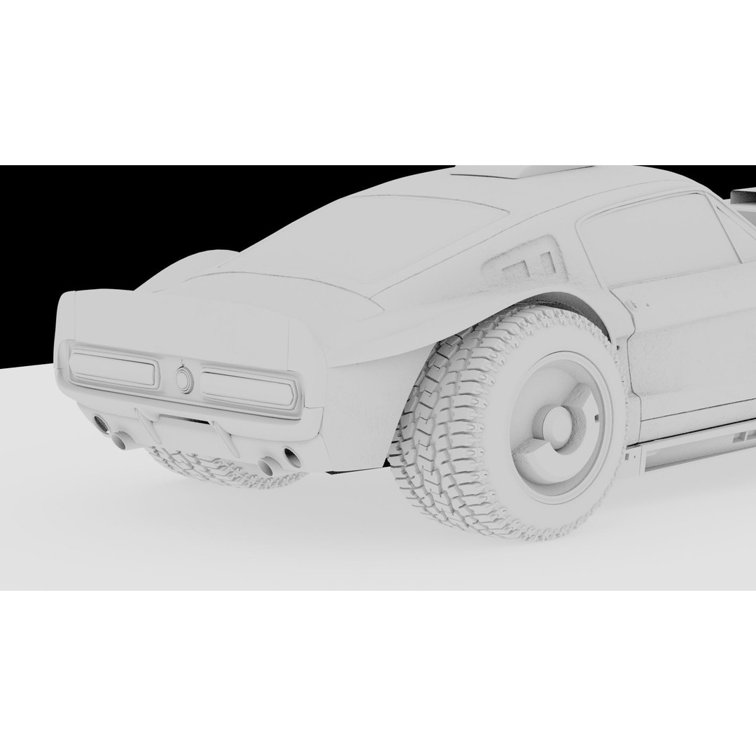 Cyberpunk Mustang 3D Model – Low Poly Concept Car with PBR Textures - View 31