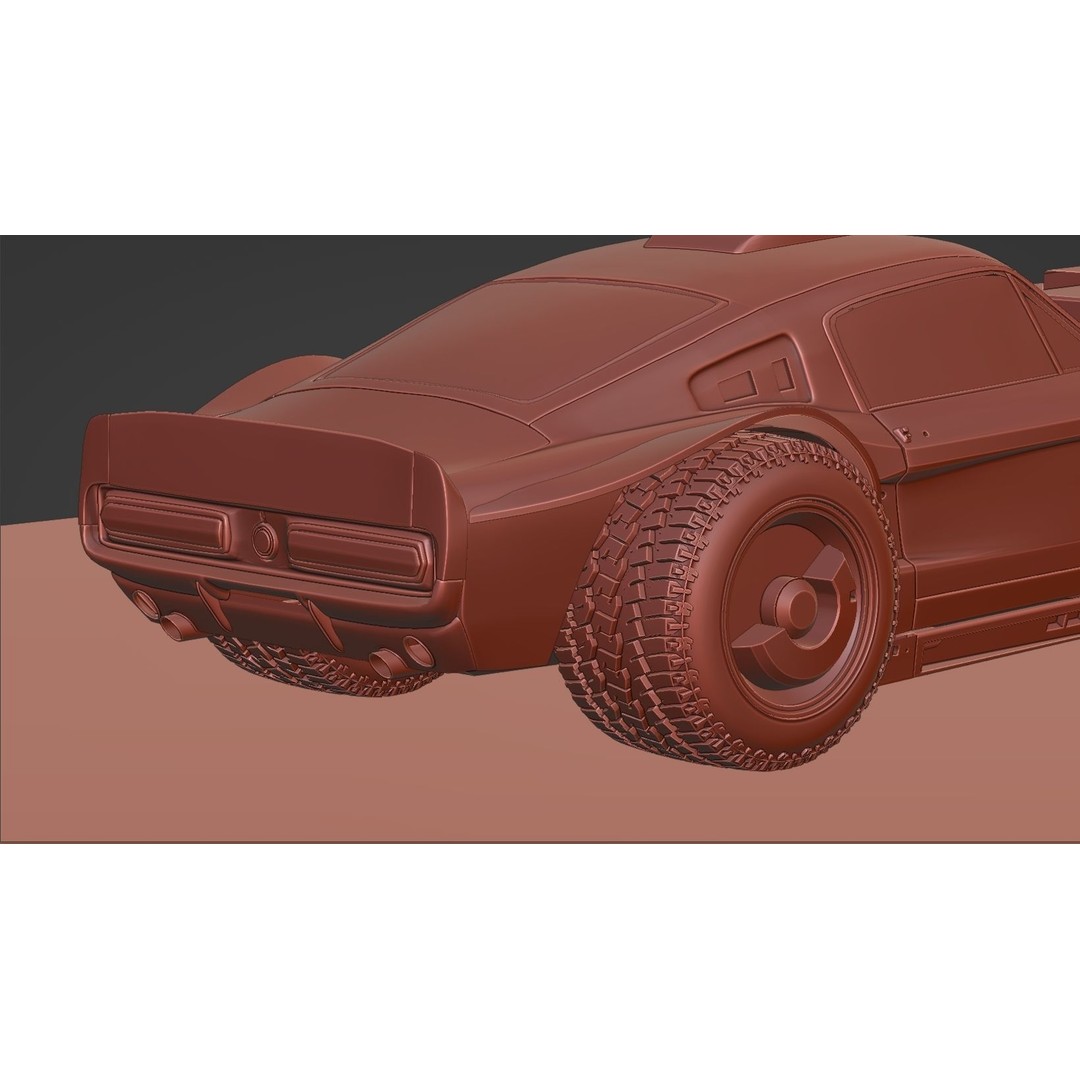 Cyberpunk Mustang 3D Model – Low Poly Concept Car with PBR Textures - View 32