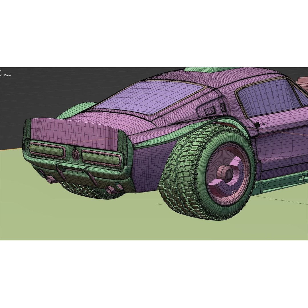 Cyberpunk Mustang 3D Model – Low Poly Concept Car with PBR Textures - View 34