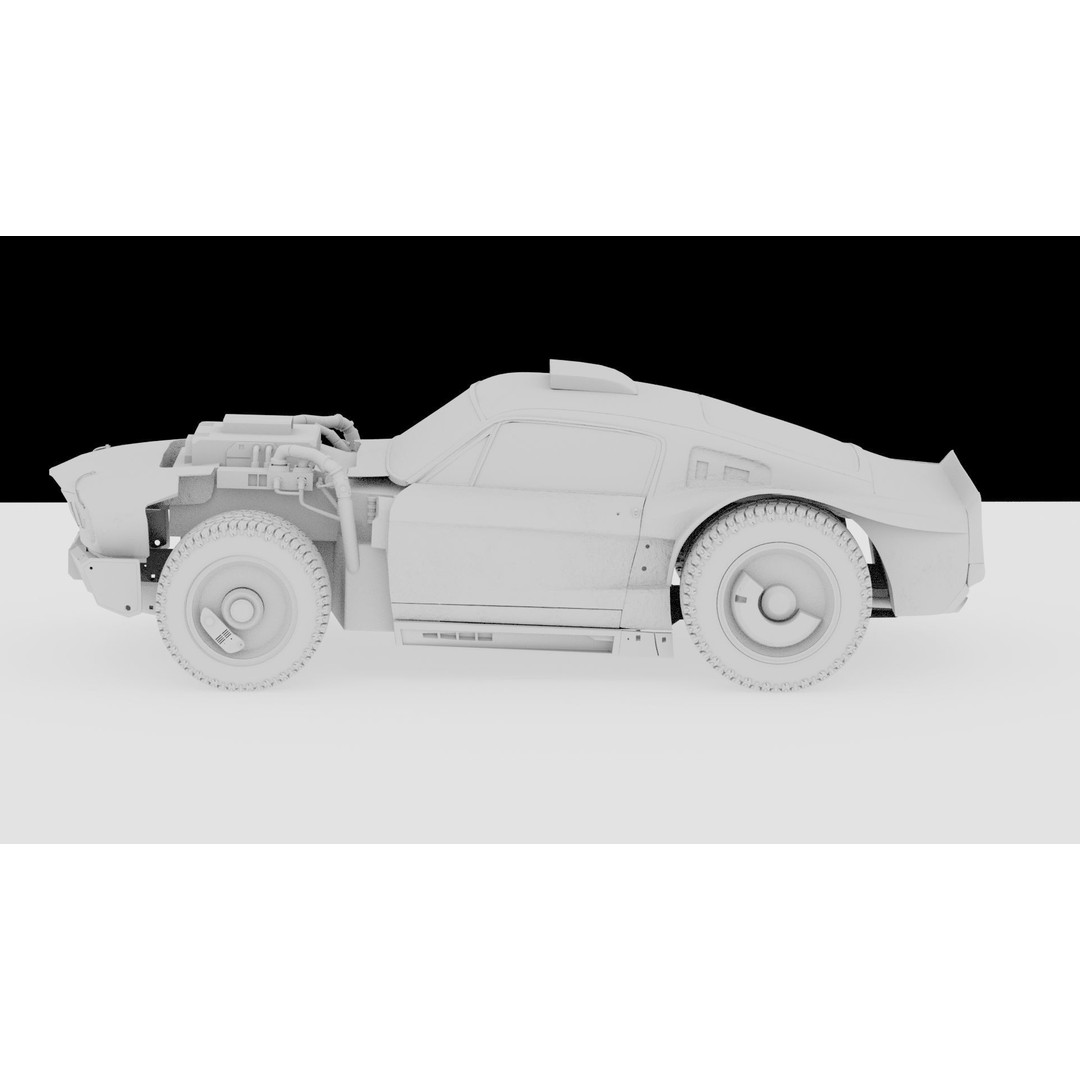 Cyberpunk Mustang 3D Model – Low Poly Concept Car with PBR Textures - View 36