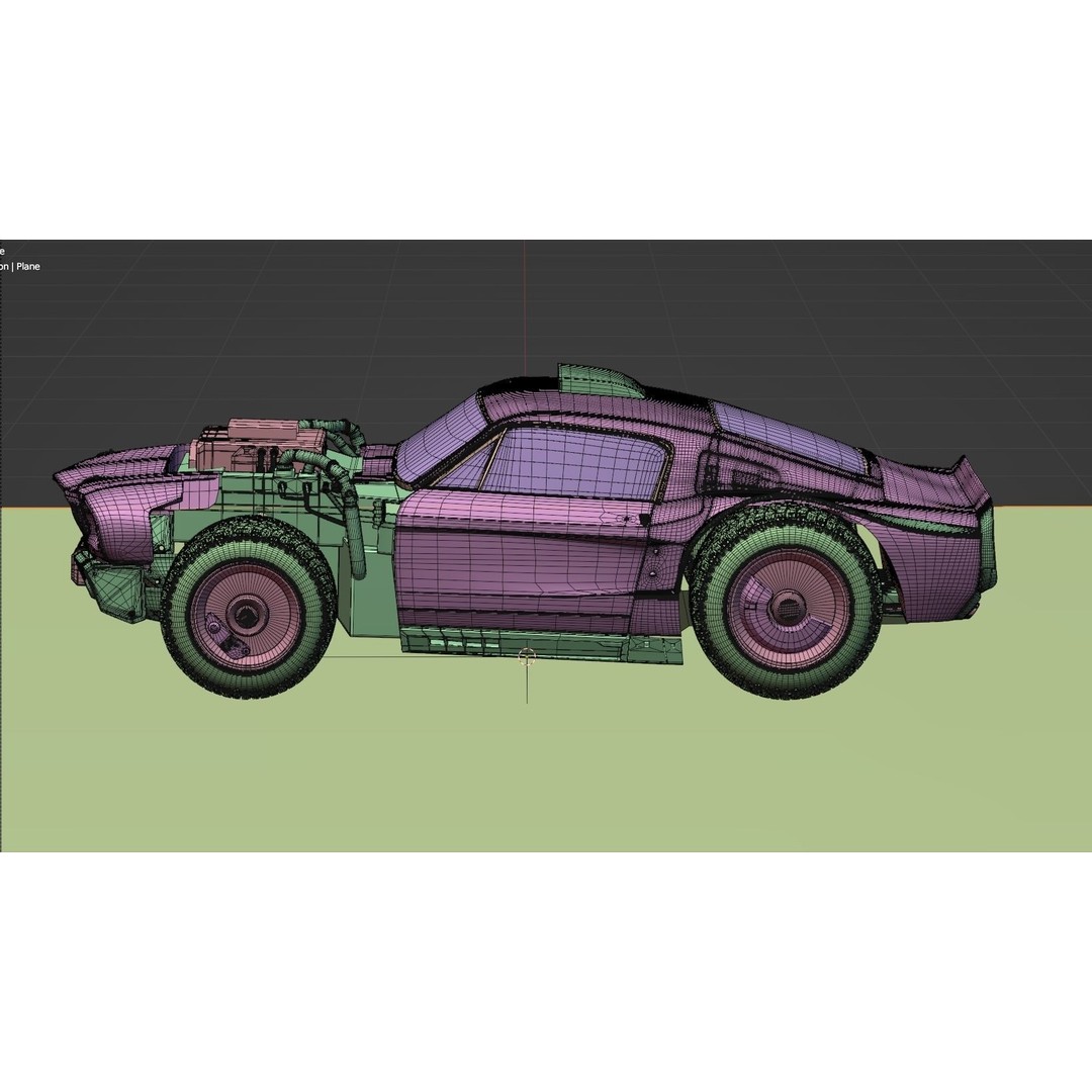 Cyberpunk Mustang 3D Model – Low Poly Concept Car with PBR Textures - View 39