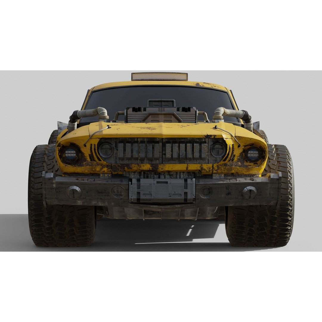 Cyberpunk Mustang 3D Model – Low Poly Concept Car with PBR Textures - View 4