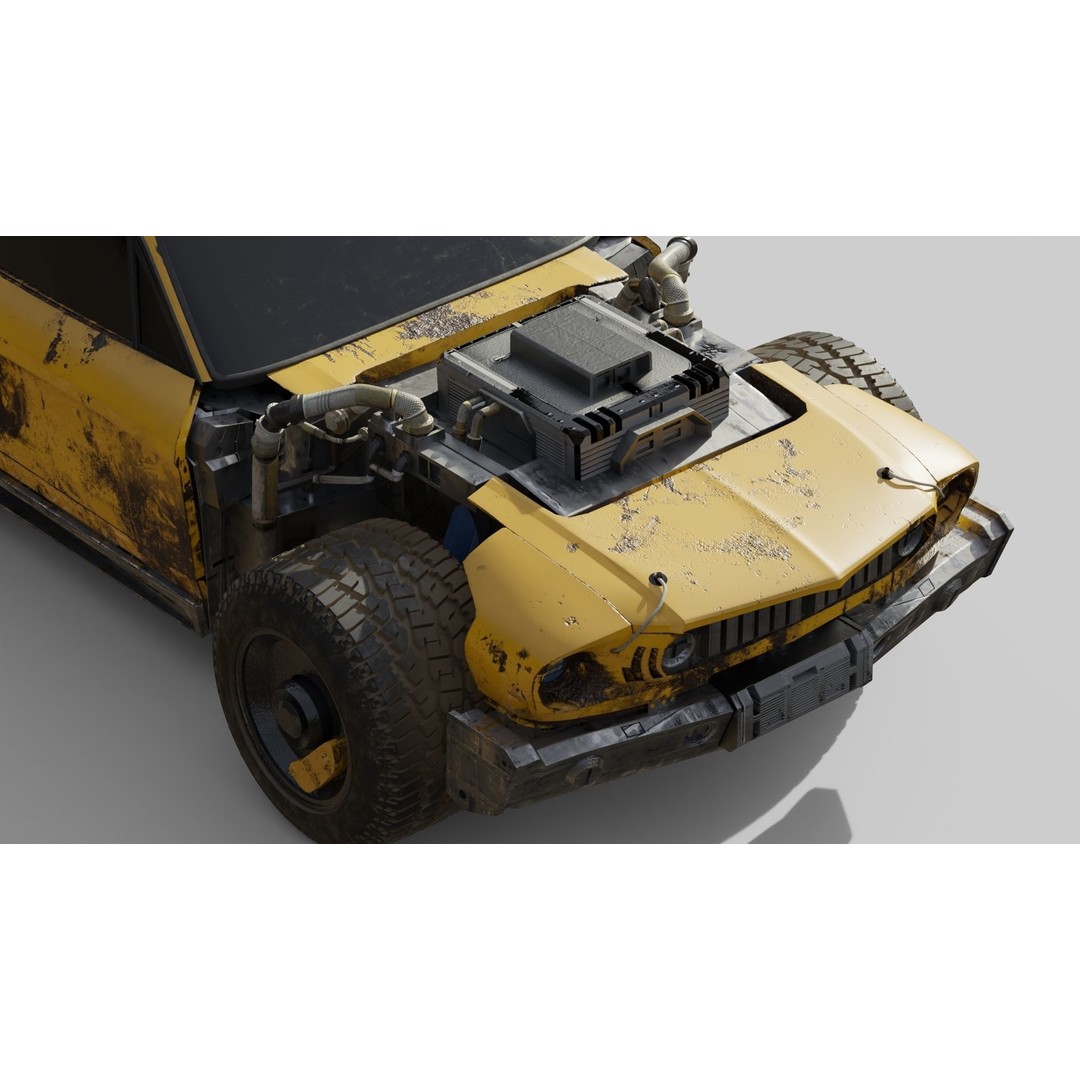Cyberpunk Mustang 3D Model – Low Poly Concept Car with PBR Textures - View 40