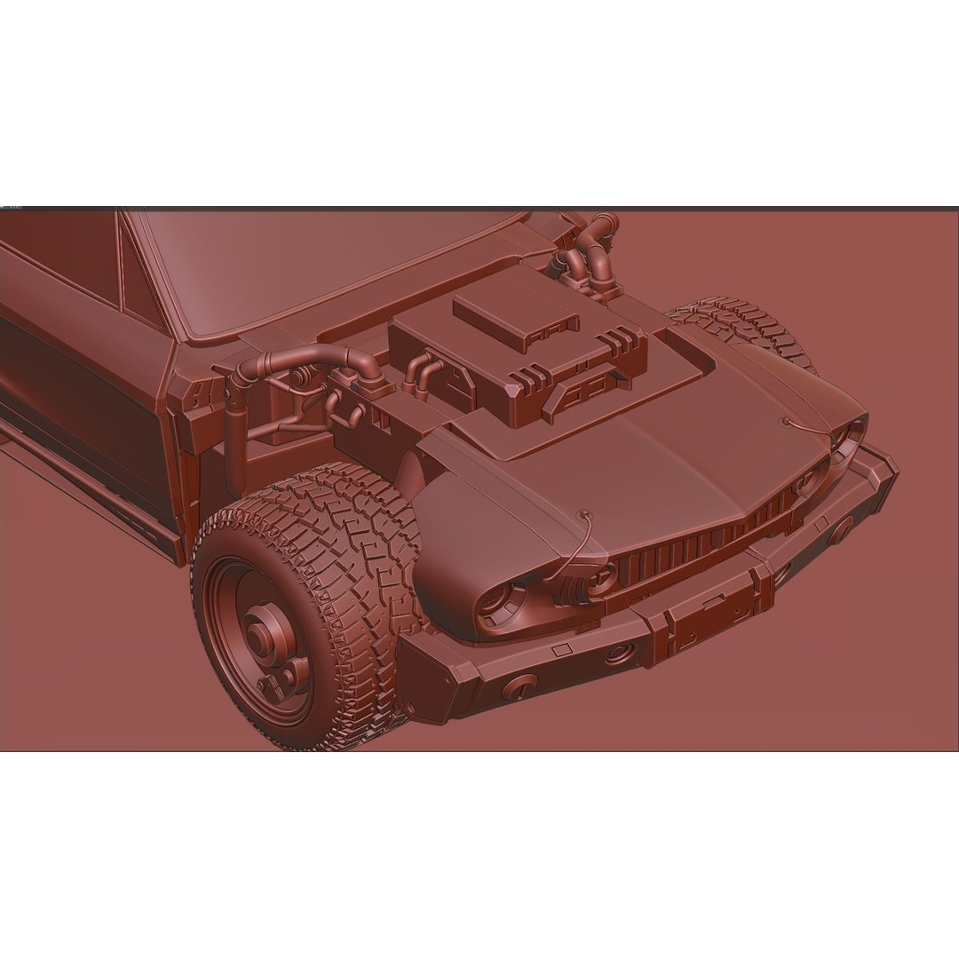 Cyberpunk Mustang 3D Model – Low Poly Concept Car with PBR Textures - View 42