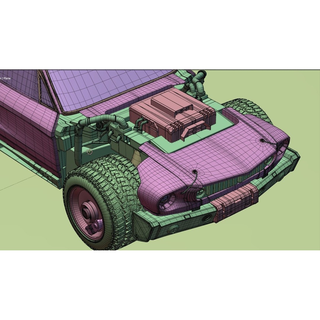 Cyberpunk Mustang 3D Model – Low Poly Concept Car with PBR Textures - View 44