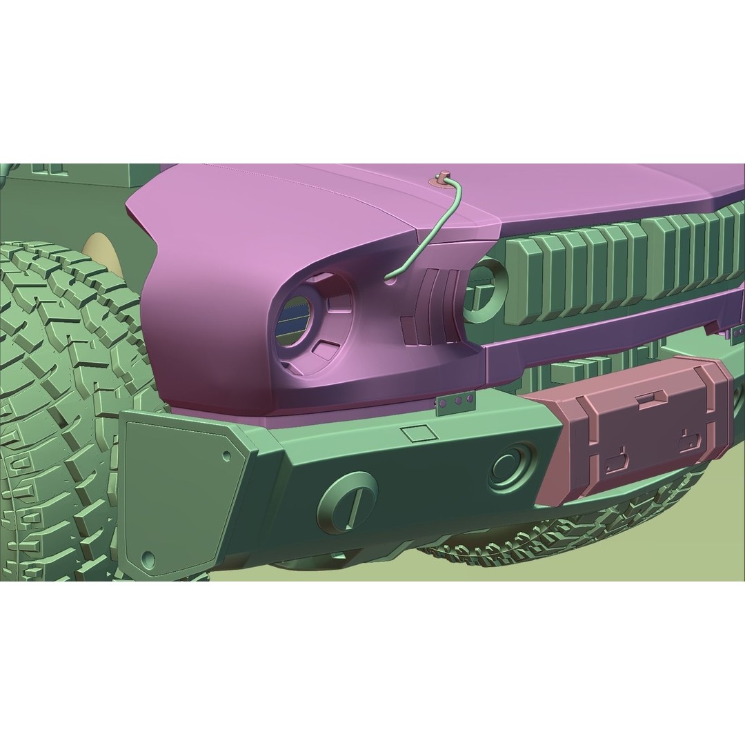 Cyberpunk Mustang 3D Model – Low Poly Concept Car with PBR Textures - View 48