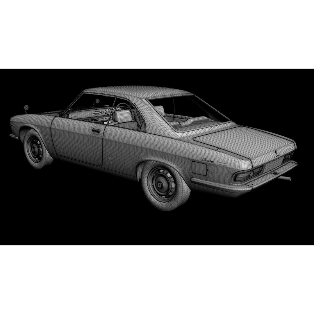 Mazda Luce R130 Coupe 3D Model – High Poly Antique Car Asset, FBX