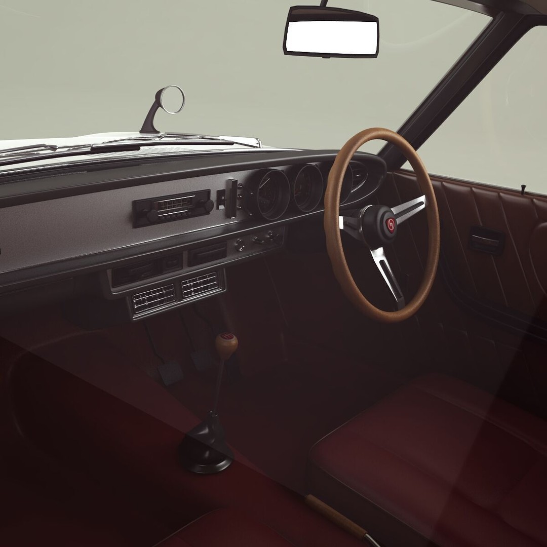 Mazda Luce R130 Coupe 3D Model – High Poly Antique Car Asset, FBX - View 10