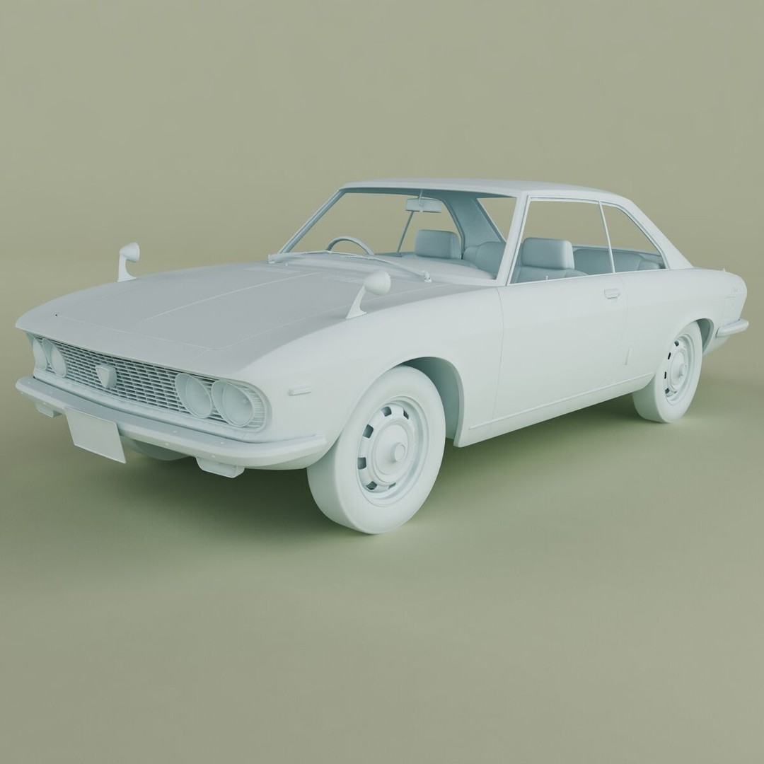Mazda Luce R130 Coupe 3D Model – High Poly Antique Car Asset, FBX - View 12