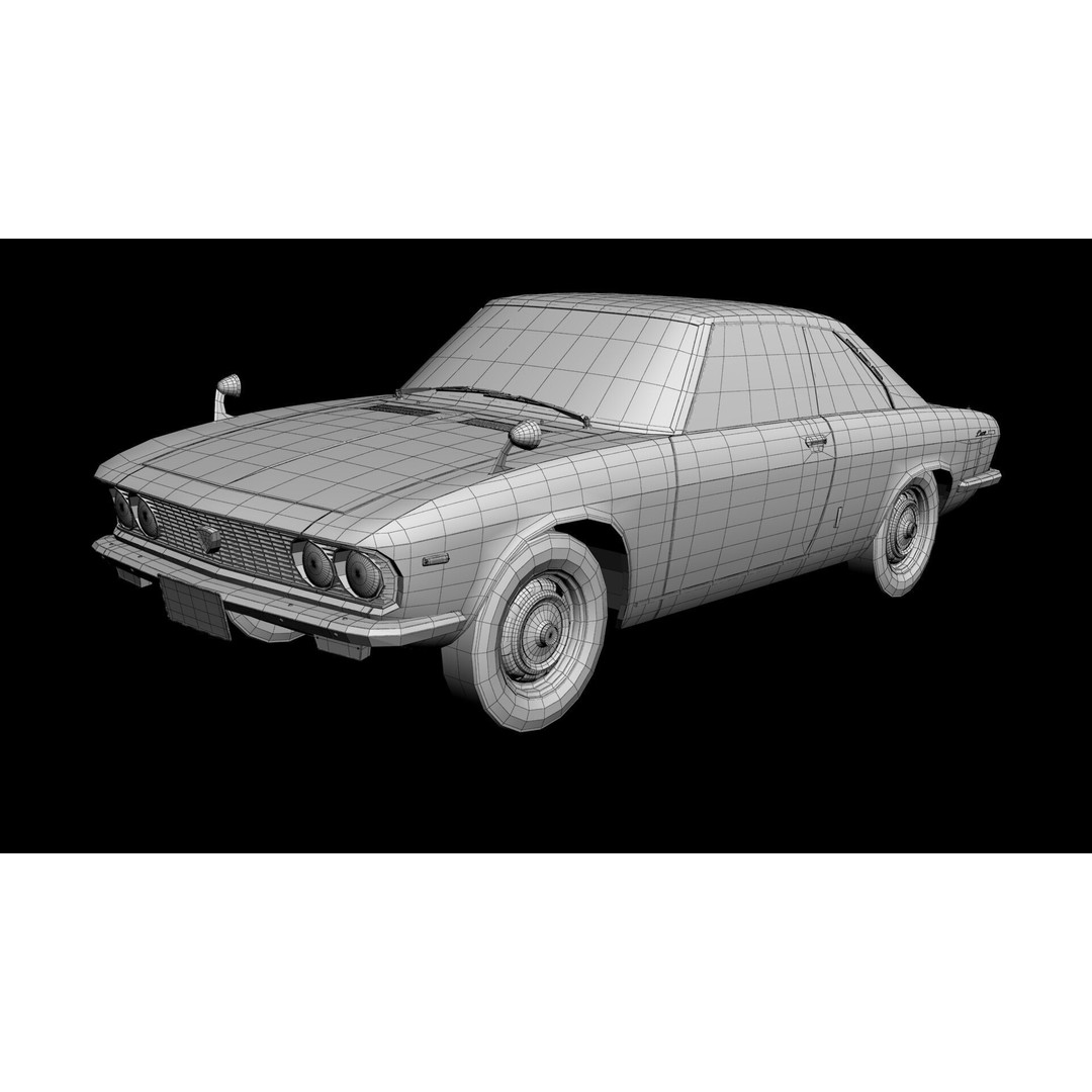 Mazda Luce R130 Coupe 3D Model – High Poly Antique Car Asset, FBX - View 15