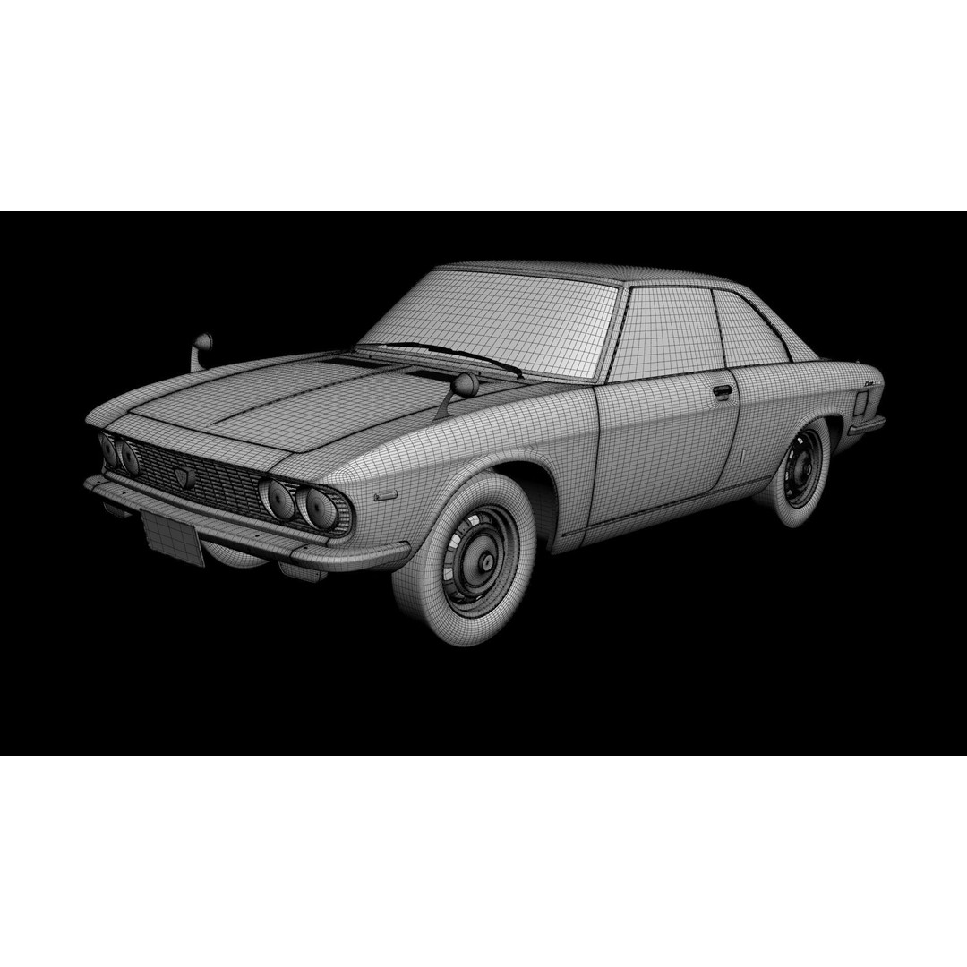 Mazda Luce R130 Coupe 3D Model – High Poly Antique Car Asset, FBX - View 16