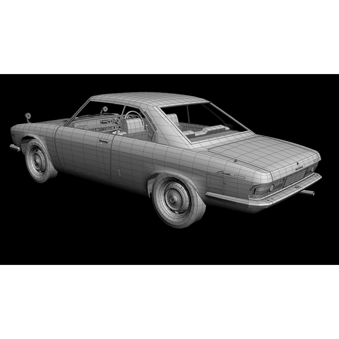 Mazda Luce R130 Coupe 3D Model – High Poly Antique Car Asset, FBX - View 17